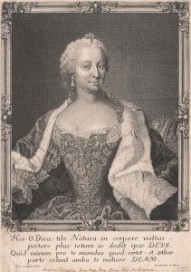 Maria Theresia, Kupferstich von Leopold Schmittner nach Gemälde von Martin van Meytens, nach 1745. Foto: Österreichische Nationalbibliothek